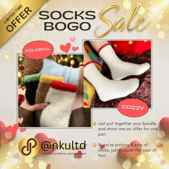 🆕️Cozy Colorblock Fuzzy Socks Set - 4 Pairs of Warm Fall & Winter Essentials 🧦 - Picture 1 of 14